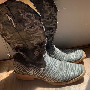 Sparkle Zebra Roper Cowgirl/Cowboy Boots